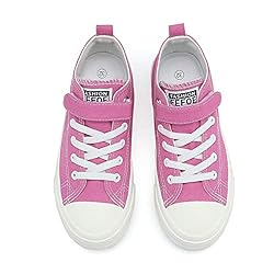Fefoe Pink Sneakers for Girls Kids Canvas Running