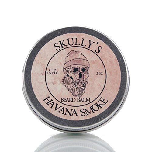 Skully's Havana Smoke Tobacco & Peppermint Beard Balm 2 fl. oz All Natural, Medium Hold Beard Balm for Men, Deep Conditioning, Tames Flyaways, Promotes Healthy Beard Growth