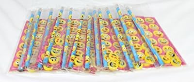 12 Packs of Stationary Sets Party Bag Favors, Stickers, Pencil and Erasers - Play Kreative TM