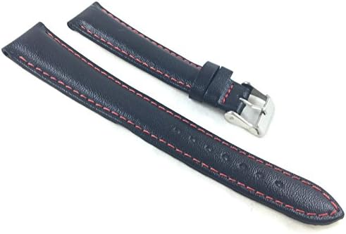 18mm Black Red Stitch Soft Smooth Italy Genuine Italian Leather Watch Band Strap Fits Tissot PRS200 T067.417.26.051.00