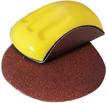 Contour Sanding Block 150mm x 85mm Ergonomic Foam Block adapts to Curved Work Surfaces for a Smooth Finish. for use with 150mm Dia Hook and Loop Sanding Discs. Includes 3 Discs 40, 120 and 240 grit.