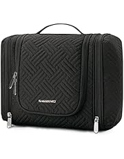 Toiletry Bag, BAGSMART Travel Toiletry Organizer with hanging hook, Water-resistant Cosmetic Makeup Bag Travel Organizer for Shampoo, Full Sized Container, Toiletries