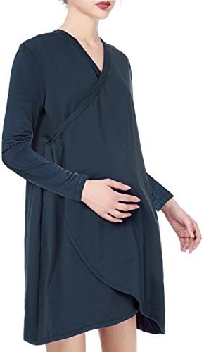Saifeier Nightwear Super Soft Maternity &amp; Nursing Pajamas Sleepwear Loungewear Set(M,Navy Blue1)