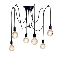 ☀ Dergo ☀Ceiling Light ,Ajustable DIY Ceiling Spider Light Rustic Chandelier Industrial Hanging Light
