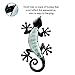 LIFFY Metal Gecko Outdoor Wall Art 15inch Glass Lizard Decor Green Garden Decorations for Patio or Door