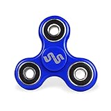 Serenity Spinner Fidget Hand Toy Perfect Stress Reducer - Anti Anxiety , Autism, ADHD - Long Spinning with 3 Removable Bearings for Adults & Kids Blue