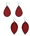 2 Pairs Teardrop Leather Earrings Petal Leaf Drop Earrings for Women