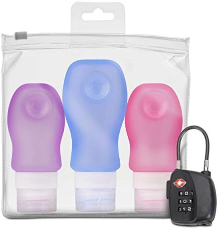 Hip Travel Gear Leak Proof Bottles and TSA Luggage Lock Accessories Set