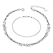 SHEGRACE 925 Sterling Silver Triple Layered Chain Anklets/Bracelet with Tiny Beads for Woman