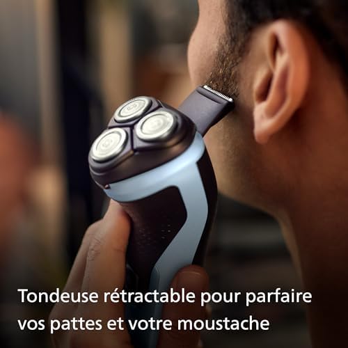Electric Shaver Series 3000x - rasoir électrique Wet & Dry pour hommes, couleur Bleu céleste, technologie SkinProtect, tondeuse rétractable, rasoir ergonomique pour hommes (modèle X3053/00)