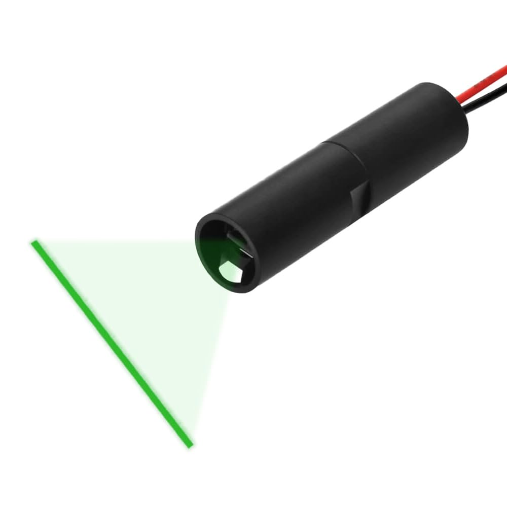 Quarton Green Line Laser Module, 520nm, Class I, 3~6VDC, 60° Fan Angle, 1~20 Meters Working Distance, VLM-520-55 LPO, APC Control - Industrial Alignment for Wood, Metal, Machine Vision