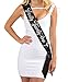 Dulcet Downtown Black Satin Finally Twenty One Martini Birthday Sash with Silver Glitter Letters