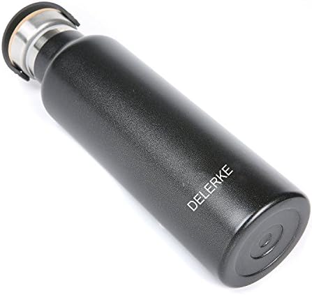 Sport Bottles Vacuum Insulated Stainless Steel Standard Mouth Water Bottle-Bamboo Lid (black)
