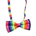 GUCHOL Kids Rainbow Suspenders Bow Tie for Boys and Girls Adjustable Elastic Classic Accessory Sets Age 1 to 13 Year (Rainbow, 26 INCH (1-5 Year)