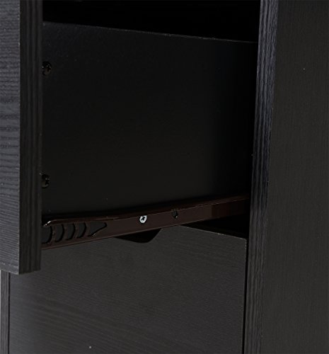 HOMESTAR Viola Writing Pedestal Desk with 2 Drawers in Black Oak Finish - Thumbnail 4