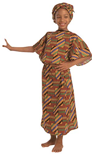 Children's Factory Multi-Ethnic Costume, African Origin, Dress and Scarf