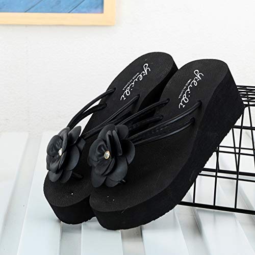 Fashion in Londony ♥‿♥ Women Boho Flowers Slipper Summer Beach Platform Wedge Shoes Flip Flops