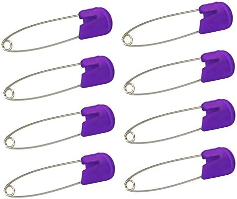 AEXGEPlastic Head Baby Safety Pin Diaper Pins 1.5inch Cloth Nappy Safety Pins,Pack of 100 (Purple)