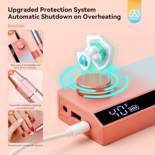 SAVILAND Electric Nail Drill Professional: 40000RPM Upgrad Nail Drill Kit 2024 Beautiful Gradient Sunset Color Scheme Nail Drill Machine Portable Nail File & Buffers Salon Use Manicure Pedicure - Image 2