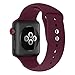 YOUKEX Sport Band Compatible with Apple Watch 38mm/40mm, Soft Silicone Strap Wristbands Replacement for iWatch Series 4/3/2/1 Women Men, (Wine Red S/M)