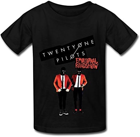 Black Kids T Shirt For Big Boys'Girls' Twenty One Pilots Emotional Roadshow Tour 2016