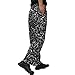 JXH Chef Uniforms men's white kitchen ware printed 100% cotton chef pants,Black,US:XXL