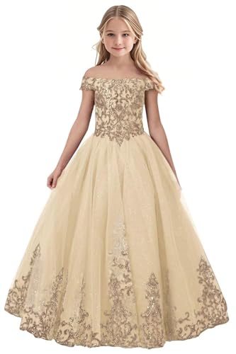 Tulle Flower Girl Dress for Wedding Sparkly