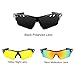 Ewin E01 Polarized Sports Sunglasses with 3 Interchangeable Lenses for Men Women Golf Baseball Volleyball Fishing Cycling Driving Running Glasses(Black&Black).