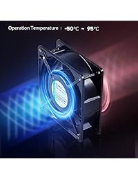 SOTOP - Ventilador axial de cuchillas de metal IP55 impermeable, 115 V CA, 4.724 in x 4.724 in x 1.496 in, alta velocidad, para proyectos de refrigeración y ventilación