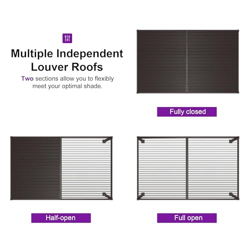 PURPLE LEAF 10x14 Louvered Pergola Review: Aluminum Outdoor Structure with LED Lighting image 24
