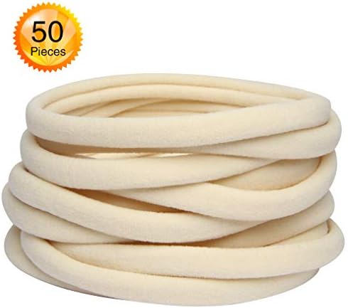 GOSICUKA 50 Pieces Headband DIY Hair Accessories for Kids Headwear Beige