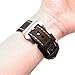 Dark Brown 20mm Genuine Leather Wristwatch Watch Band Oil Tan Vintage Strap for Men with Stainless Buckle