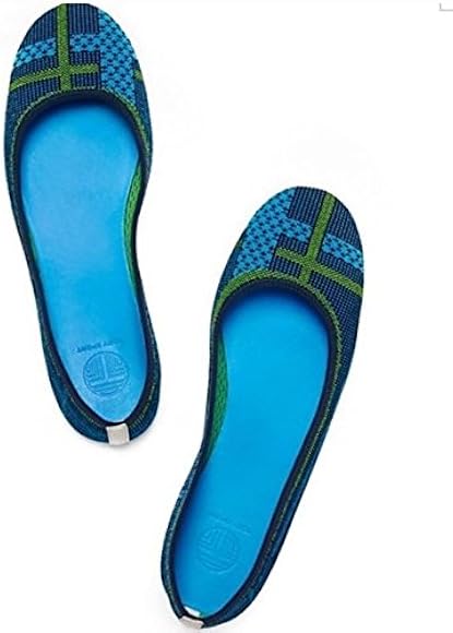 flats with teal soles