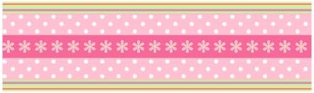 York Wallcoverings Candice Olson Kids Ck7720B Daisy Ribbon Border Pinkgreen
