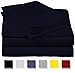 Pure Egyptian Queen Size Cotton Bed Sheets Set (Queen, 1000 Thread Count) Navy Bedding and Pillow Cases (4 Pc) – Egyptian Cotton Sheets Queen Size Bed- Sateen Sheets - 15” Queen Deep Pocket Sheets