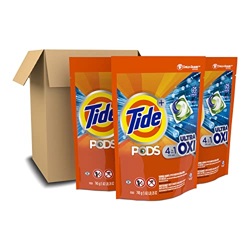 Tide PODS Liquid Laundry Detergent Soap Pacs, 4in1 Ultra Oxi, HE