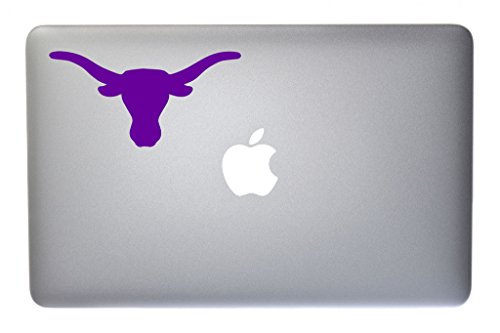 Longhorn Texas Pride Vinyl Decal for Macbook, Laptop or other device 5 Inch (purple)
