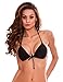 RELLECIGA Push up BlackTriangle Bikini Top Large Black