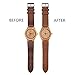 WONBEE Wooden Leather Watchband/Top Cowhide Watch Strap/Color Brown