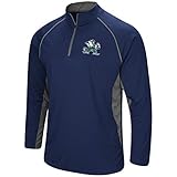 Colosseum Men's NCAA-Rival-1/4 Zip Pullover Windshirt (Notre Dame Fighting Irish-Navy with Leprechaun, Large)