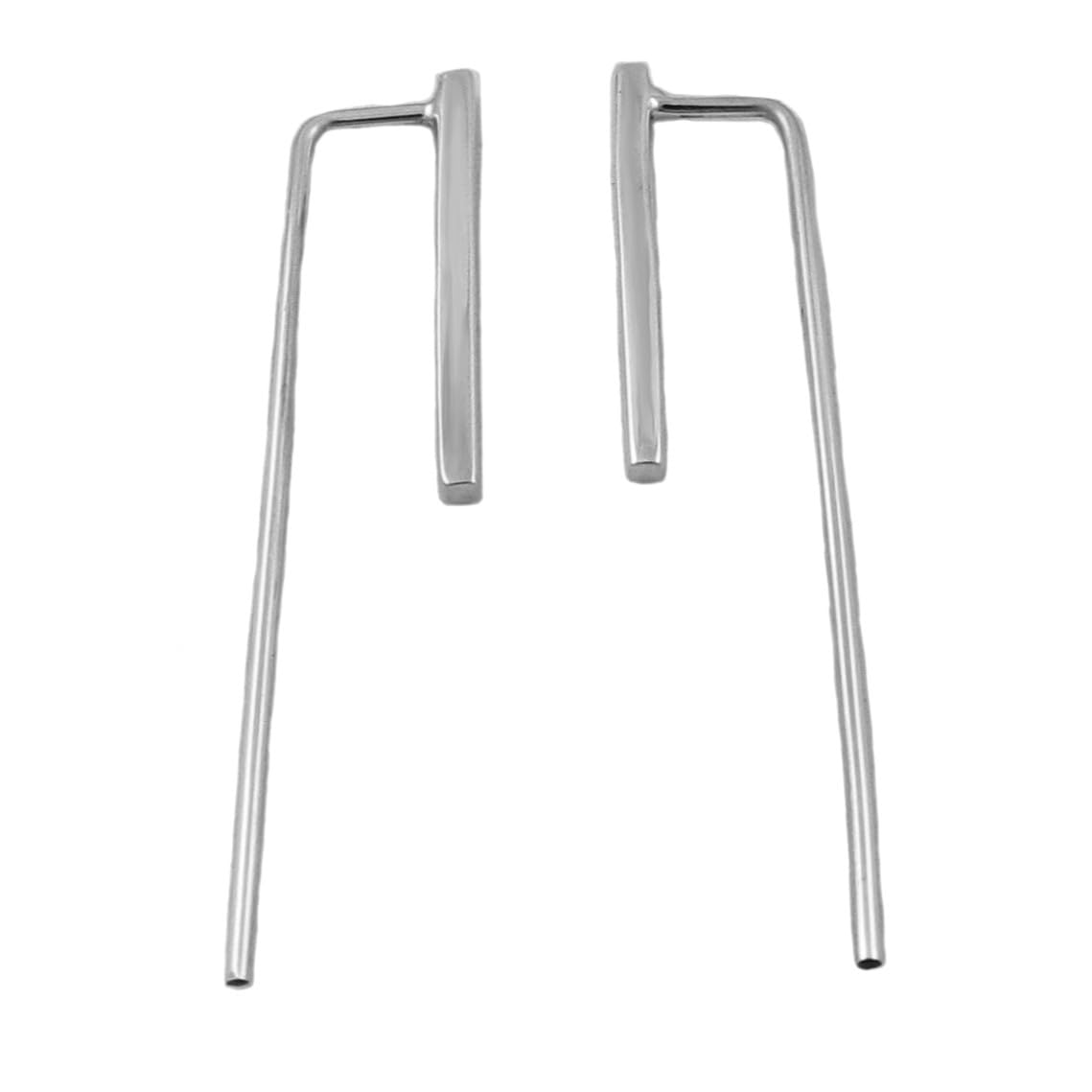 Long Handmade 925 Sterling Silver Threader Stick Drop Earrings