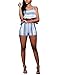 Vilover Women's Boho Striped Spaghetti Strap Crop Cami Top with Shorts