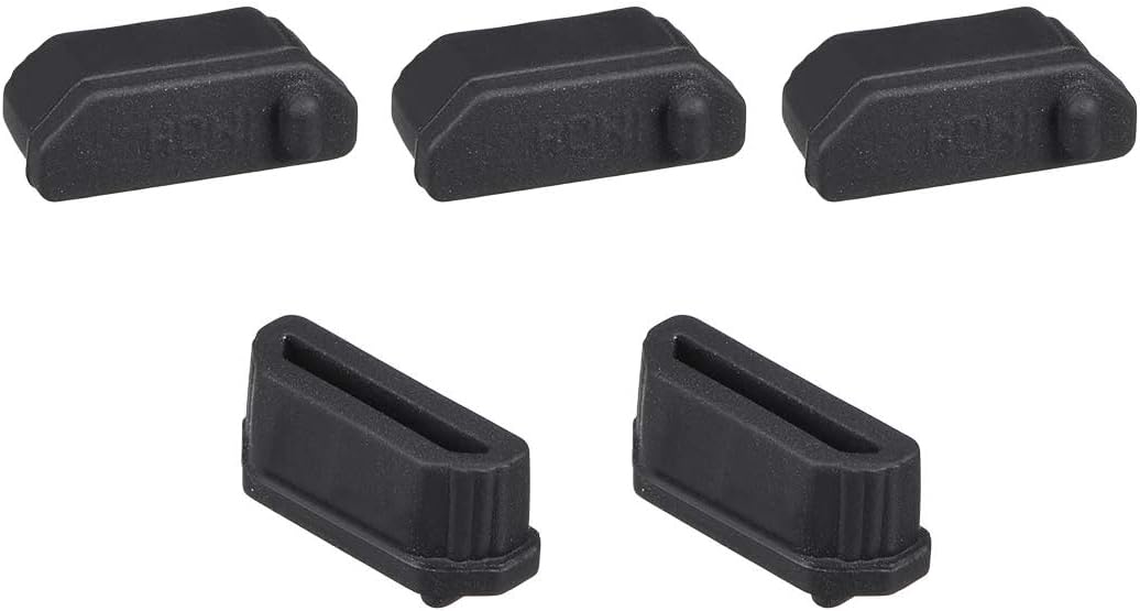 MACHSWON 5Pcs Silicone HDMI Female Port Anti-dust Covers for Desktop Computers Laptops TV Projectors, Anti Dust Plugs Caps Covers Dustproof Protector Black — image 1