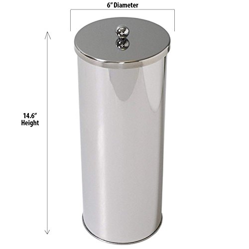 Huji Stainless Steel Toilet Paper Canister and Toilet Brush Case Holder Set Bathroom Accessory Set Gift Set (1, Set of 2)