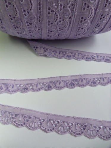 18 mm Light Purple Cotton Embroidered Eyelet Shell Trims Decorating on Clothing Craft 5 Yards