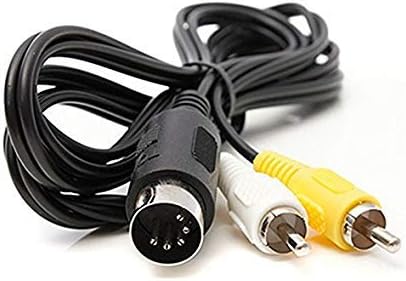 WICAREYO AV Audio Video Composite TV Cable, Compatible for Genesis 1 Mega Drive 1, black