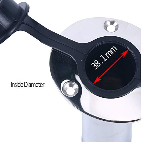 image for CT-CARID 2pcs Boat Stainless Steel Fishing Rod Holder Flush Mount 15 D