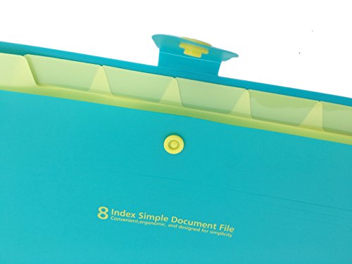 School Folders, iToolai Plastic folder with pockets 8 sections Accordion Expanding File,Blue/Yellow - Thumbnail 3