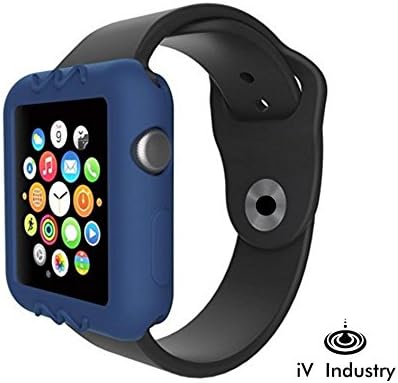 Apple Watch Case, 42mm Blue - Resilient Shock Proof Shatter Resistant Ultra Slim Protective Bump Cover for iWatch Series 3 Series 2 &amp; Series 1 New &amp; Original Soft Silicone Sports Case by iV iNdustry