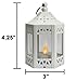 Vela Lanterns Mini Small Moroccan Lantern Decorative LED Tea Light Candle Holder for Home Decor, Centerpieces, Weddings, White, Set of 6